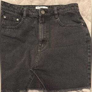 Pull&Bear Charcoal Denim Skirt